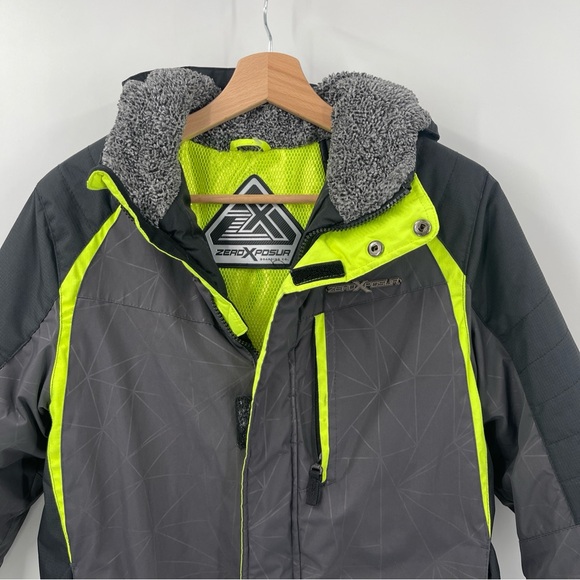 ZeroXPosur Black with Lime Green Trim Winter Coat Boy’s XL 14-16 - Picture 2 of 10